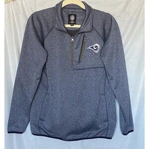 NFL Team Apparel Women's Los Angeles Rams Quarter Zip Pullover w Pockets Sz.M